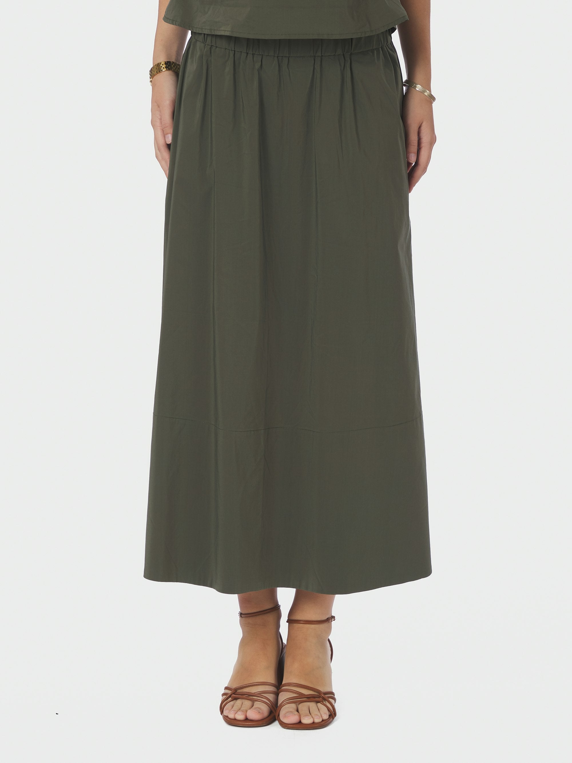 Yara Poplin nederdel - Army